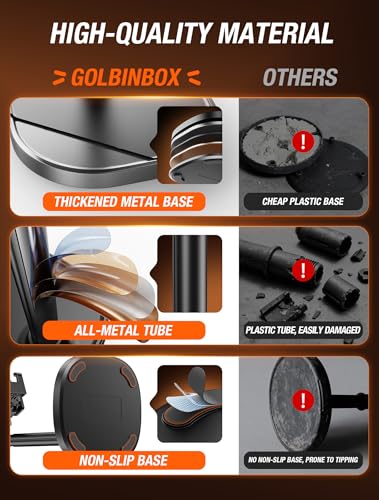 GolbinBox Phone Stand for Desk, One-Click Holder with Weighted Base