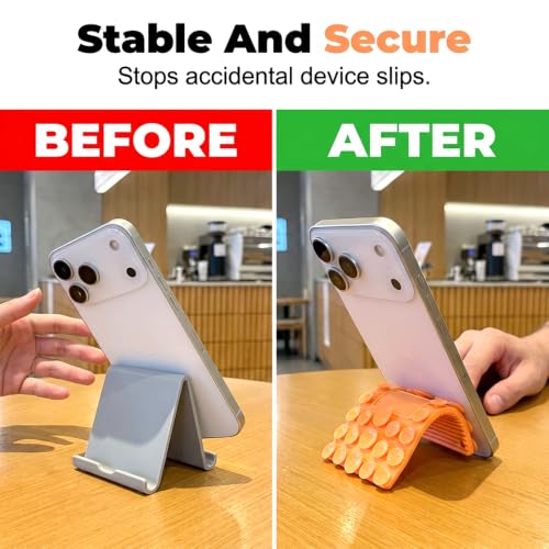 Silicone Phone Stand with Aluminum, Foldable Bendable Adjustable Holder for Desk, Portable Multi-Angle Stand (Brown) - color: Brown