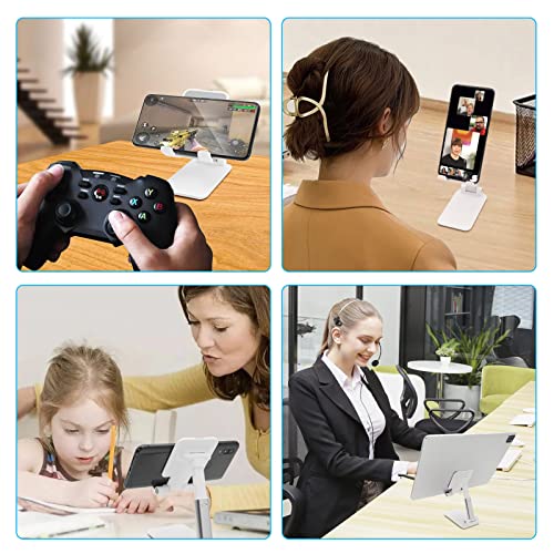 Cell Phone Stand for Desk, Angle & Height Adjustable Phone Holder, (White) - color: B-White