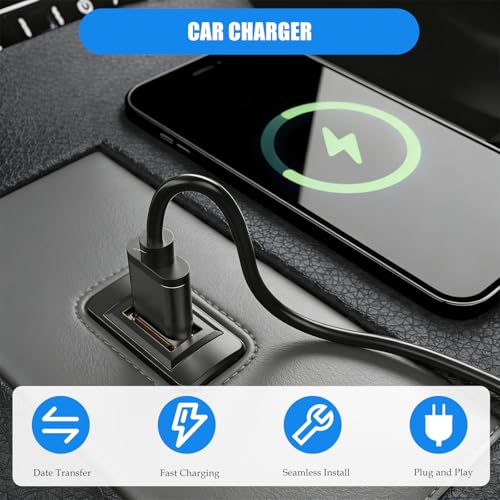 Male to Female USB Power Socket Adapter, USB Port Car Charger Fit for Toyota RAV4 2009–2019