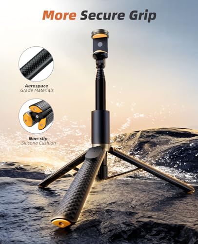Tripod for iPhone, Selfie Stick with Remote, Stable & Durable Phone Tripod - color: Black