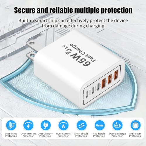 USB C Fast Charging Block,65W Type C Phone Charging Cubes Power Adapter