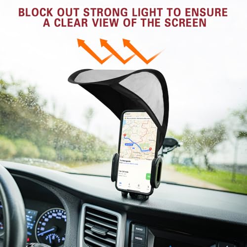Car Mobile Phone Sunshade, Auto Portable Foldable Smartphone Umbrella Cover - color: Black+Sliver