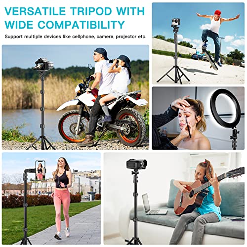 74" Flexible Phone Tripod, Tall Cell Phone Tripod with Adjustable Gooseneck - size: 74 inch