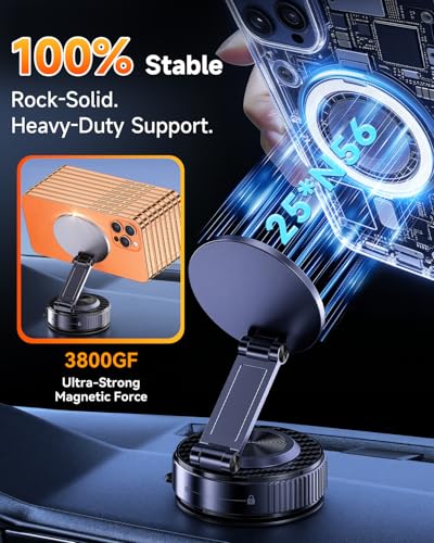 for MagSafe Car Mount, Vacuum Magnetic Car Phone Holder Stand for Your Car - color: Black 4