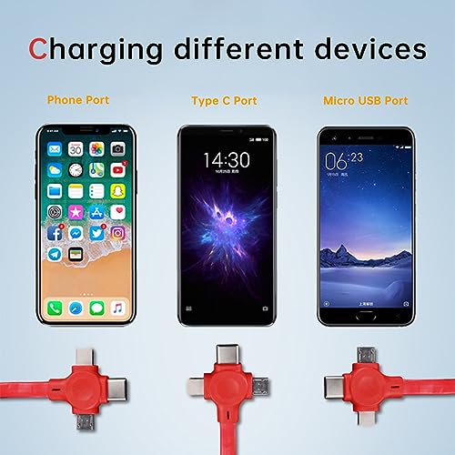 2 Pack 3 in 1 Charging Cable Retractable, USB Multi Charging cables - color: Black+Green