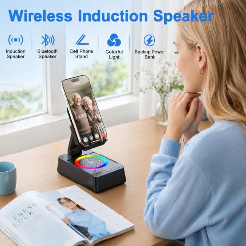 TARKARI Induction Speaker, Phone Stand with Speaker, Bluetooth Speakers
