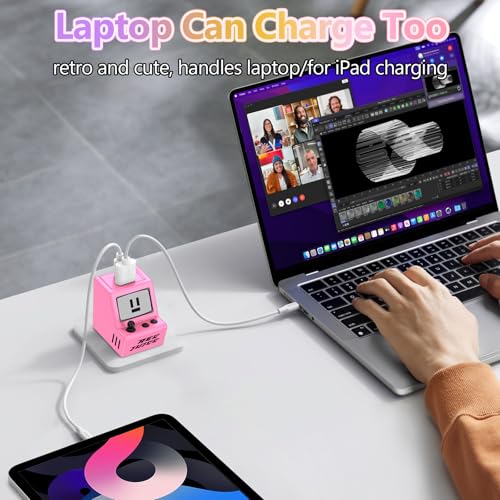 USB C Charger Block Cute 30W Dual Port Fast Charger Plug Cell Phone Block - color: BB Pink