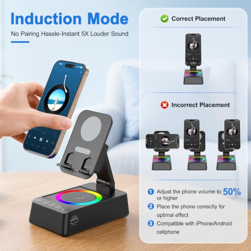 TARKARI Induction Speaker, Phone Stand with Speaker, Bluetooth Speakers