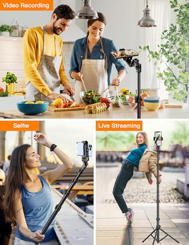 Phone Tripod, 71" Portable Cellphone Tripod Stand with Remote - size: 71 inch