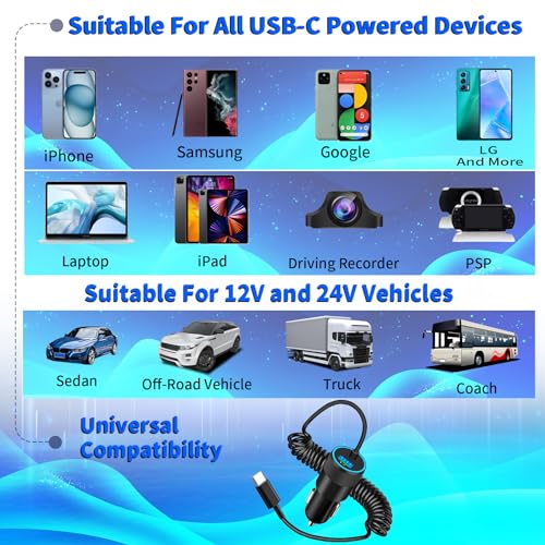 Apple MFi Certified iPhone Duo 18 17 Pro Max Car Charger + 6FT Type C Cable - size: 6.6FT