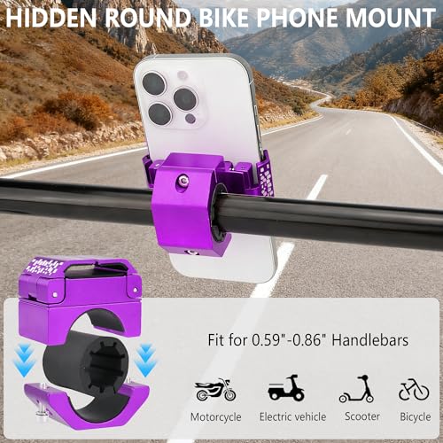Bike Handlebar Mounts for 4.5-7.4 Phones (Purple) - color: Purple