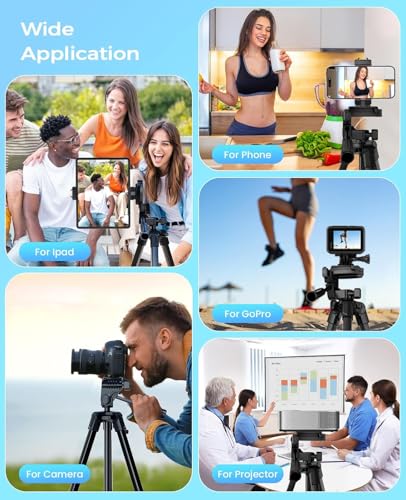 MACTREM 67" iPad Tripod Stand for Tablet Phone Camera with Remote Mount - color: Black