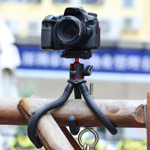 ULANZI Camera Tripod, Mini Flexible Phone Stand w Hidden Phone Holder