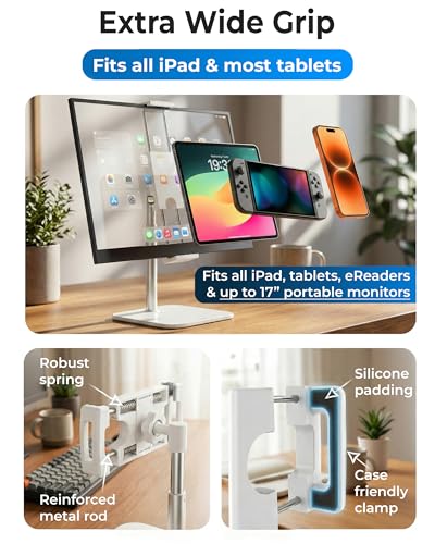 COOPER TabStand Mini 10" Tablet Stand, iPad Stand for Desk, Tablet Mount - color: D - Mini White