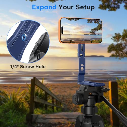 OMOTON TP03 [Ultra-Slim] 360° Rotating for MagSafe Tripod with Hook, Blue - color: Blue
