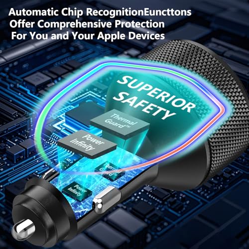 2Pack 4-Port 90W USB C Car Charger, Rombica Car Phone Charger Fast Charging - color: Raven Black