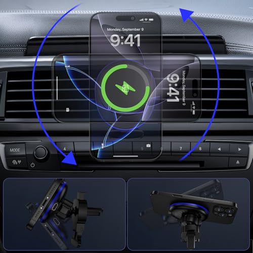 for Samsung Car Charger Wireless Car Mount Charger for Galaxy S26 Ultra S25 - color: Black-1