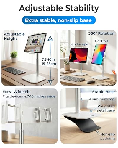 COOPER TabStand Mini 10" Tablet Stand, iPad Stand for Desk, Tablet Mount - color: D - Mini White
