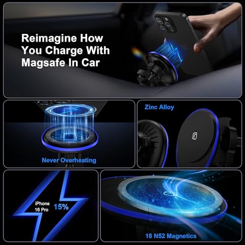 for Samsung Car Charger Wireless Car Mount Charger for Galaxy S26 Ultra S25 - color: Black-1