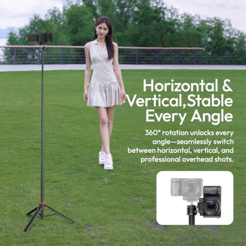 ULANZI MT44 Auto Open Phone Tripod, 59" Extendable Selfie Stick for iPhone - color: MT44 Auto Open Black
