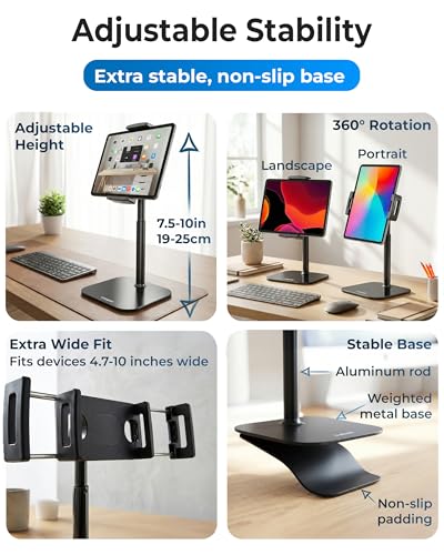 COOPER TabStand Mini 10" Tablet Stand, iPad Stand for Desk, Tablet Mount - color: C - Mini Black