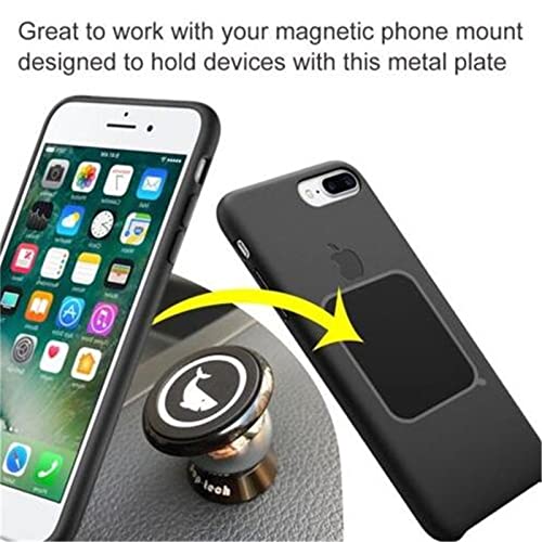 SALEX Replacement Metal Plates Set for Magnetic Car Phone Holder, Wall & Air Vent Mount, Cases, Magnets. Kit of 4 Black Rectangular Iron Discs Without Holes. 3M Adhesive Backing. Steel Sheets, 4 Pack. - color: Rectangular / 4 Pack