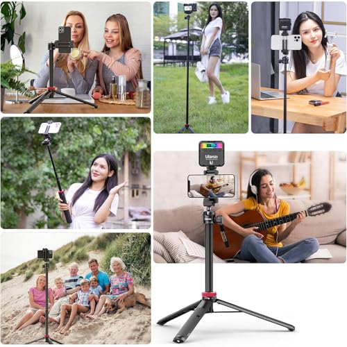 ULANZI MT-44 Auto Open Phone Tripod, 59" Extendable Selfie Stick Vlog Stand - color: BLACK