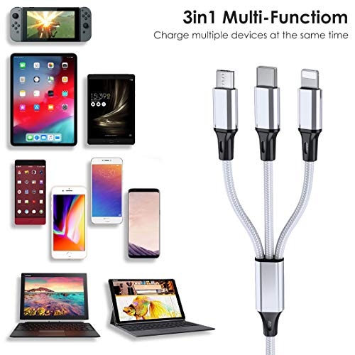Multi Charging Cable, 10ft 2Pack Multi Phone Charger Cable Braided 3 in 1
