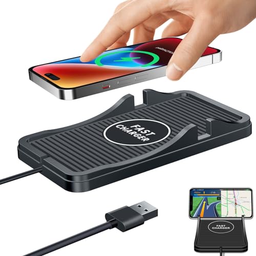 Wireless Charger Car Charging Pad Non-slip 15W 10W 7.5W Fast Charger Mount Adapter for iPhone 13 12 Pro Max 11 8 Plus X XR Xs LG G8 Samsung Note 20 10 Galaxy S10 S20 S21 S22 S23 S24 S25 Android Phones