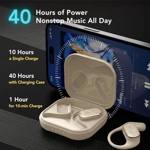 Joy Open-Ear Headphones, Wireless Bluetooth 5.4 Earhook Earbuds - color: Black