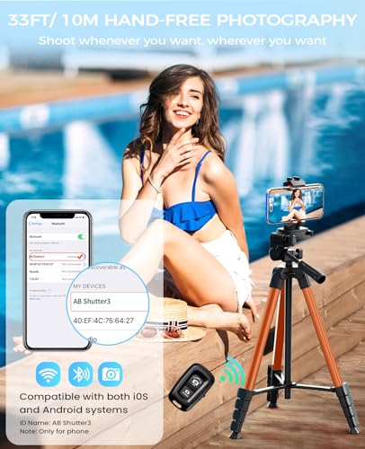 MACTREM 67" iPad Tripod Stand for Tablet Phone Camera with Remote Mount - color: Orange