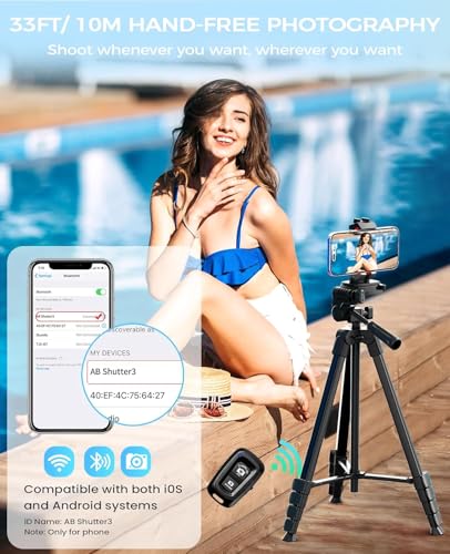 MACTREM 67" iPad Tripod Stand for Tablet Phone Camera with Remote Mount - color: Black