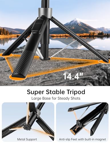 70" Magnetic Phone Tripod, Selfie Stick Tripod for iPhone MagSafe & Camera - color: Black