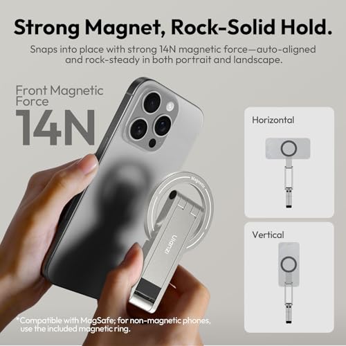 ULANZI MA60 Magnetic Phone Tripod, Aluminium Mini Tripod for iPhone Silver - color: Silver