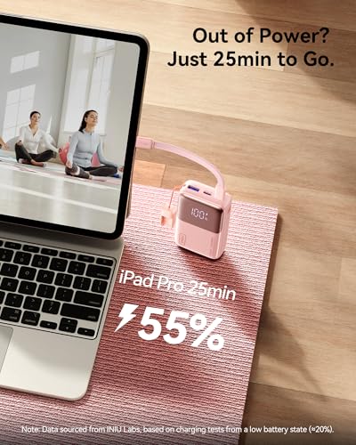 INIU Mini Portable Charger, Small 10000mAh 45W Fast Charging Power Bank - color: Light Purple