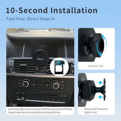 Car Phone Holder for BMW X3 F25 2011–2017 / BMW X4 F26 2014–2017 Accessories, Air Vent Magnetic Car Phone Mount, 360° Adjustable Phone Holder for iPhone 12–17 Series and Most Smartphones - size: Magnetic holder