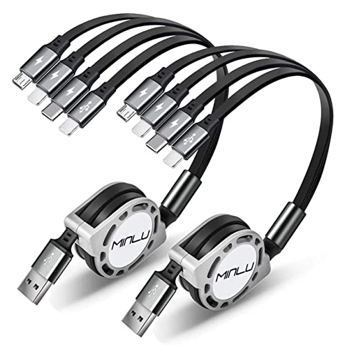 Multi USB Charger Cable 4A, Retractable Charging Cord for Multiple Devices