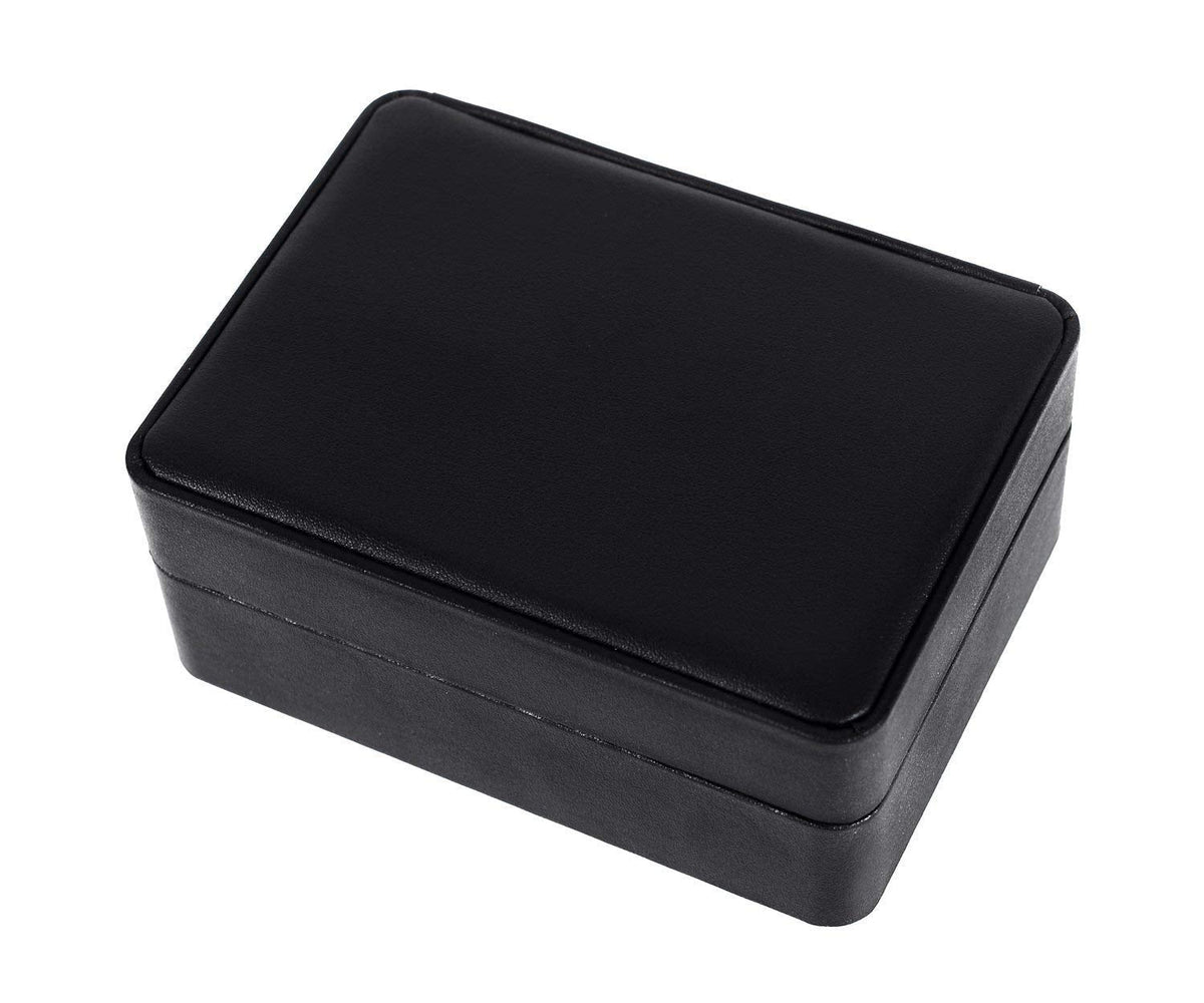 Salutto PU Box Cufflinks Tie Clip Brooch Lapel Storage Case Box Boutique Black