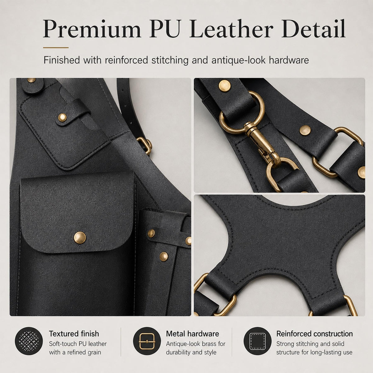 ASTRULUME Anti-Theft Underarm Shoulder Bag, Adjustable Armpit Holster Vest Pack, Cyberpunk Techwear PU Leather Chest Sling, Stealthy Phone Wallet Harness for Men & Women(Brown)