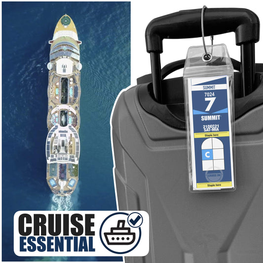Cruise On Celebrity Cruise Luggage Tag Holder (4 Pack) – Fits All Celebrity Ships & Tags, Clear Travel Essentials for 2026-2027, Durable Waterproof Cruise Ship Accessories