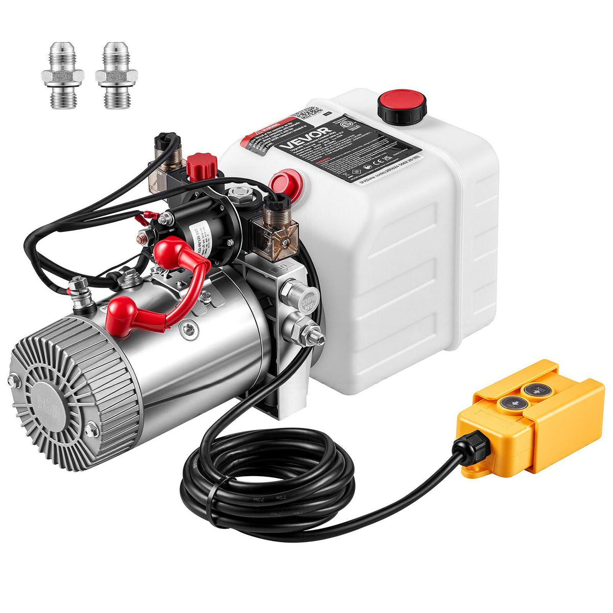3 Quart Hydraulic Pump, Double Acting Dump Trailer Pump, 3200PSI Max Relief Pressure & 0.91 GPM Flow Rate, DC12V 1.6KW Hydraulic Power Unit for Dump Trailer Car Lifting (Horizontal Installation)