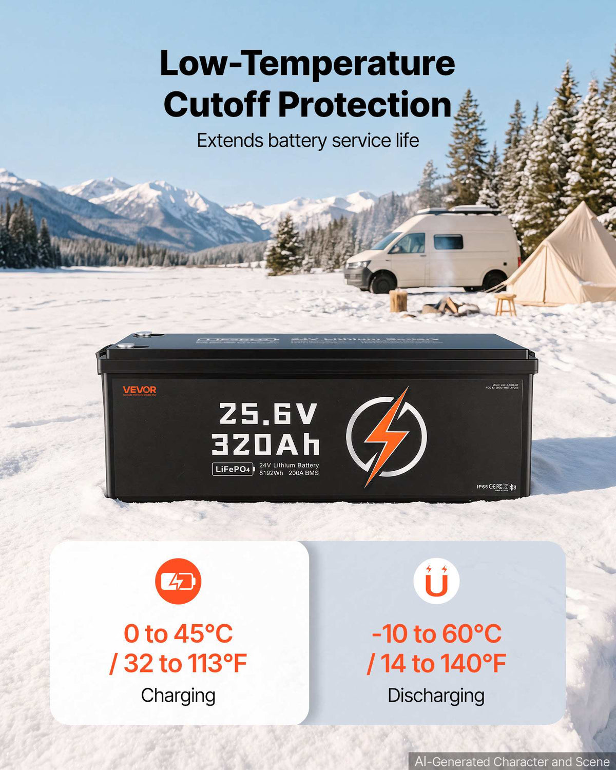 24V 320Ah LiFePO4 Lithium Battery 4000+ Cycles 200A BMS with Bluetooth, 8192Wh Lithium Battery with Low Temperature Protection, Supports 8P2S Connection, for RV, Trolling Motor, Marine, Solar