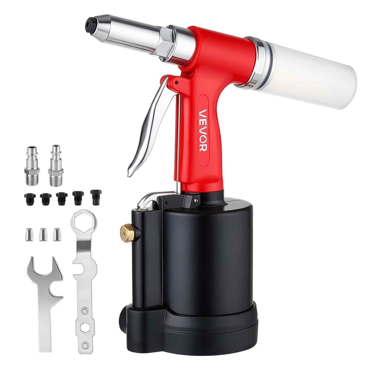 Pneumatic Rivet Gun Kit with 3/32" 1/8" 5/32" 3/16" 1/4" Nosepieces, 3924 LBS Pulling Force, 3-Claw Secure Grip, Air Pop Riveter Tool for Automotive, Construction, Industrial Manufacturing