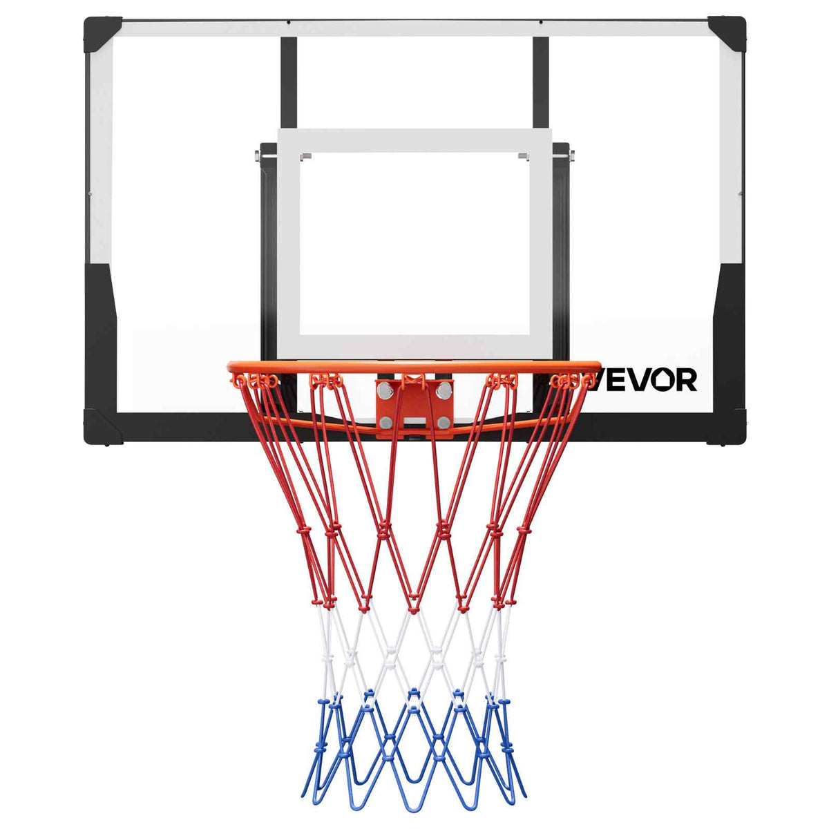 Wall Mount Basketball Hoop, 44-inch PC Backboard Mounted Basketball Hoop Outdoor with Solid Steel, 0.08 inch Thickened Backboard, Thickened Woven Nylon Basketballs Net, Indoor & Outdoor Use