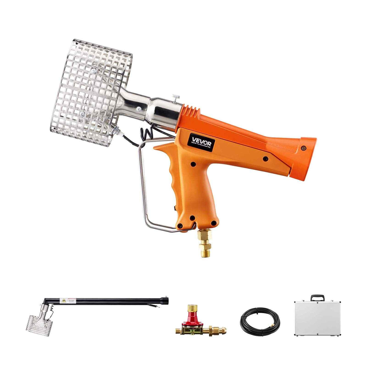 Propane Heat Gun with 3FT Extension Pole, Up to 168280 BTU Hot Air Gun with 26 FT Hose and Carrying Case, Ideal for Boat Plastic Film Shrink Wrapping, Pallet Packaging, Crafting