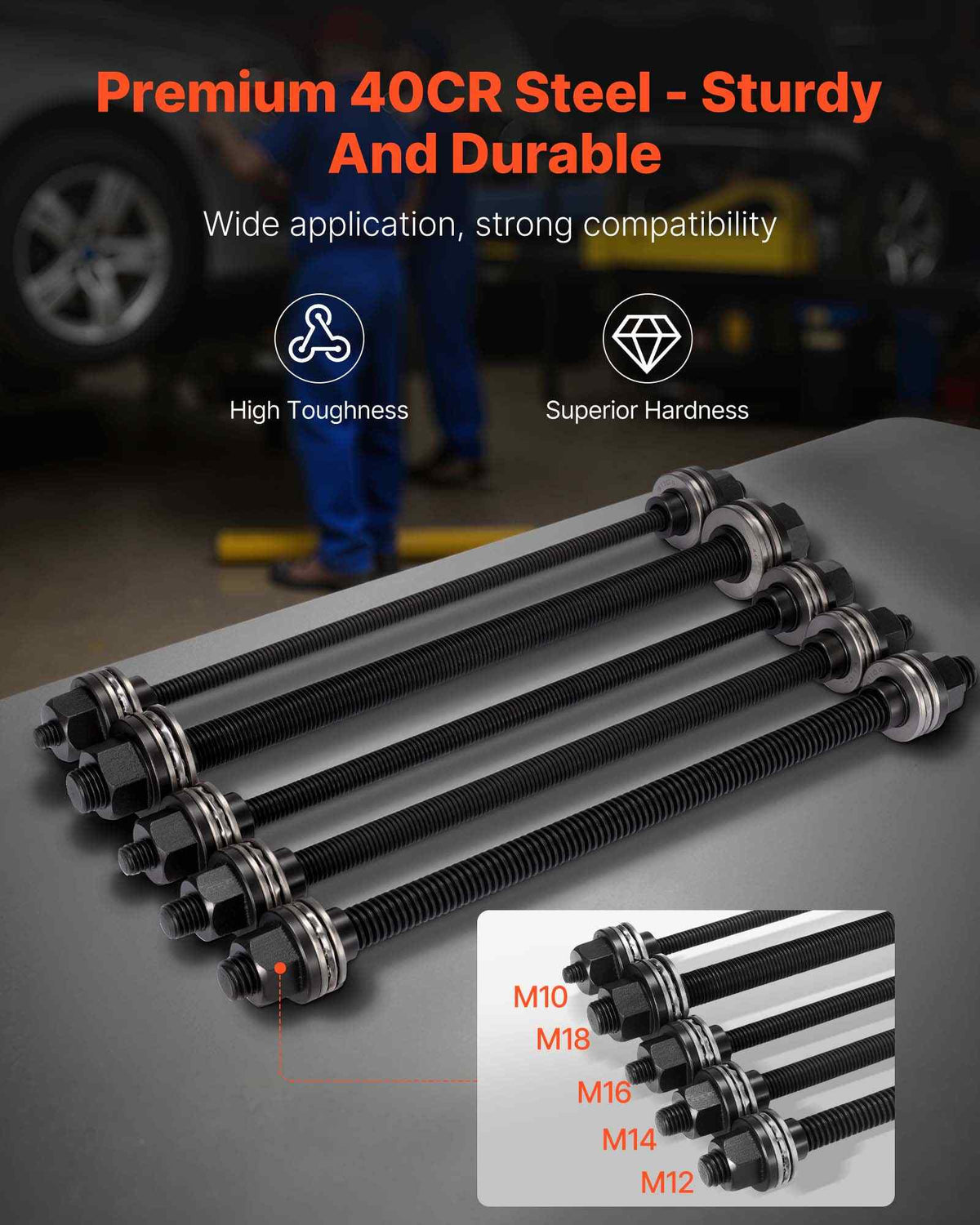 Pull and Press Sleeve Kit, 27 PCS, Steel Bush Removal Insertion Sleeve Tools with Carrying Case, Compatible with LCV and HGV Engines, for Removing and Installing Bushings, Bearings, and Seals