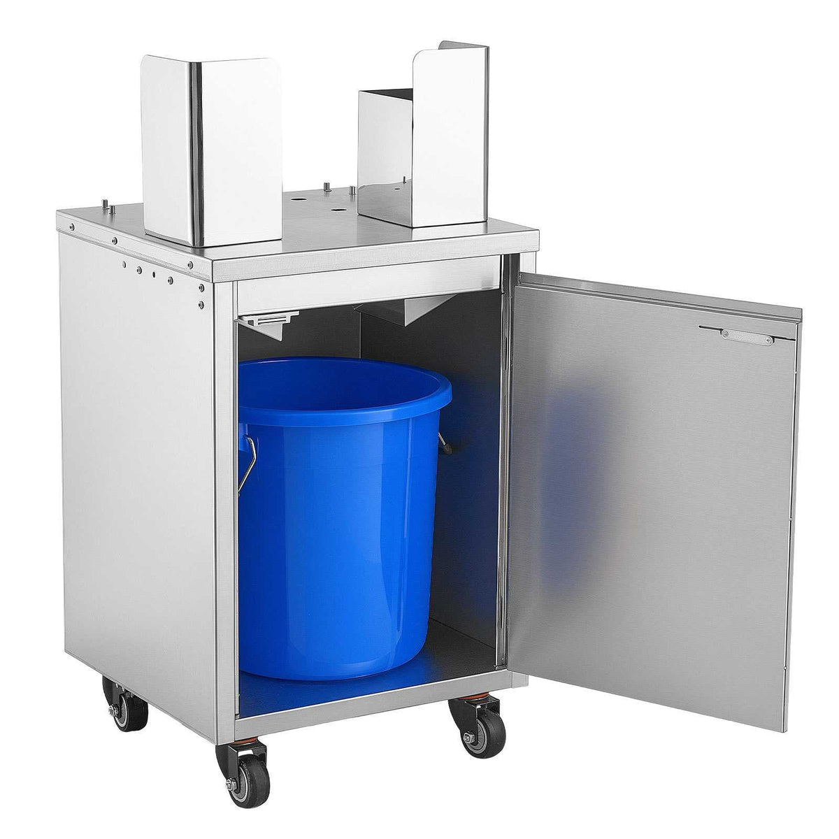 Movable Base Cabinet for Orange Juicer, Thickened Stainless Steel, 4 Swivel Casters, Compatible with  NS2000E-2\NS2000E-2T\NS2000E-3 Semi-Automatic Feed Orange Juicer, Easy Installation
