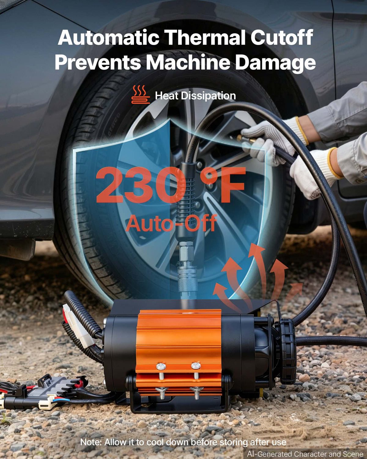 12V Dual-Cylinder Air Compressor 1HP 4.73 SCFM Portable Tire Inflator, Max 150PSI Heavy Duty Offroad Air Pump with Differential Lock Harness for Pickup Trucks SUVs Off-Road Vehicles