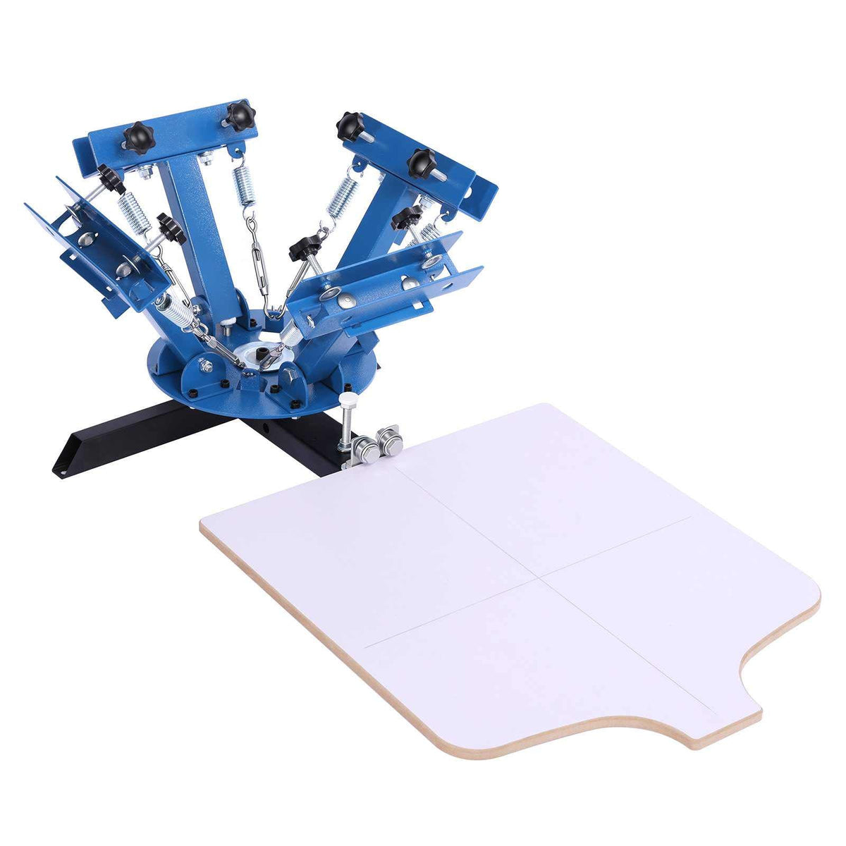 Screen Printing Machine 4 Color 1 Station Silk Screen Printing Press, 21.3 x 17.7 in, 360° Rotatable, Accurate Positioning, Powder-Coated Carbon Steel, for T-shirt DIY, Home and Commercial